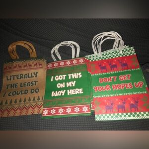 12 Kraft Gift Bags With Handles 8"x5"x3" NEW